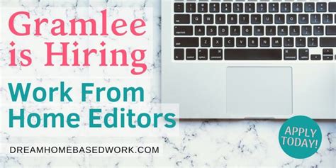 Gramlee Review: Now Hiring Part Time Work From Home Editors